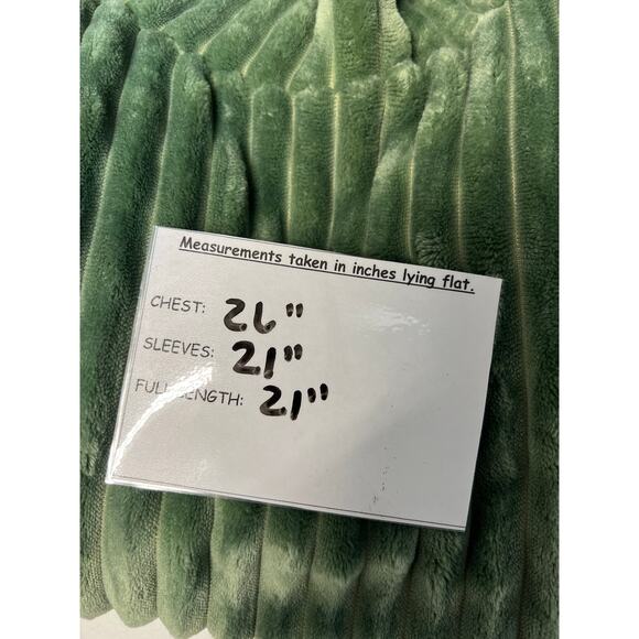 Planet Gold Green Faux-Fur/Chenille Ribbed Sweater Top Cropped Mock Neck Large - Picture 6 of 7